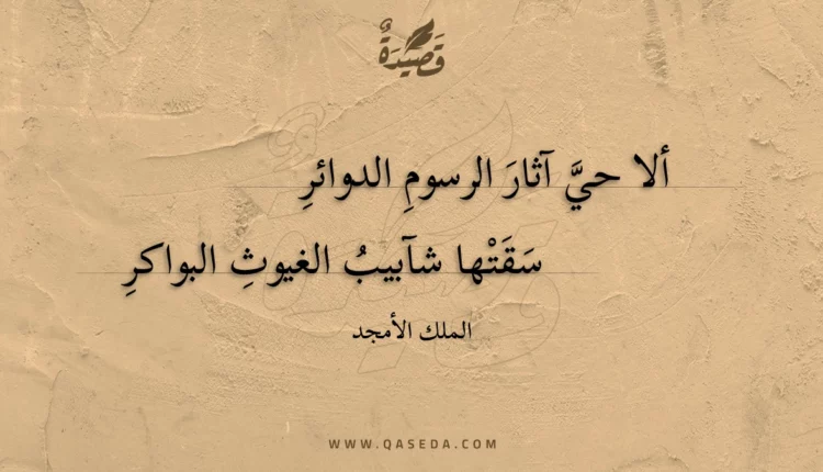 قصيدة ألا حي آثار الرسوم الدوائر