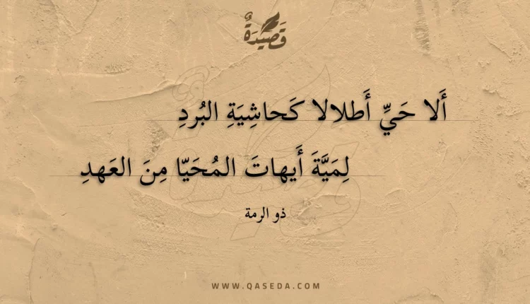 قصيدة ألا حي أطلالا كحاشية البرد