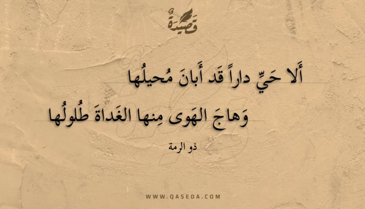 قصيدة ألا حي دارا قد أبان محيلها