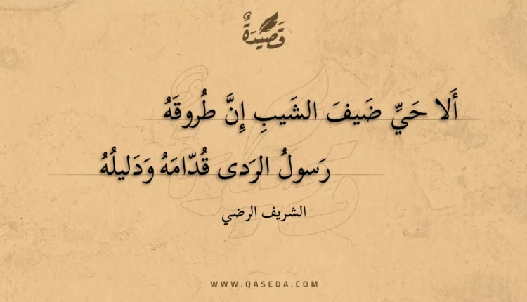 قصيدة ألا حي ضيف الشيب إن طروقه