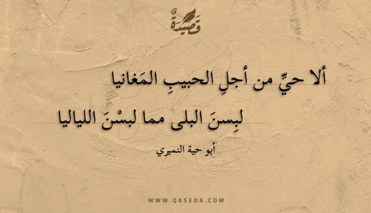 قصيدة ألا حي من أجل الحبيب المغانيا