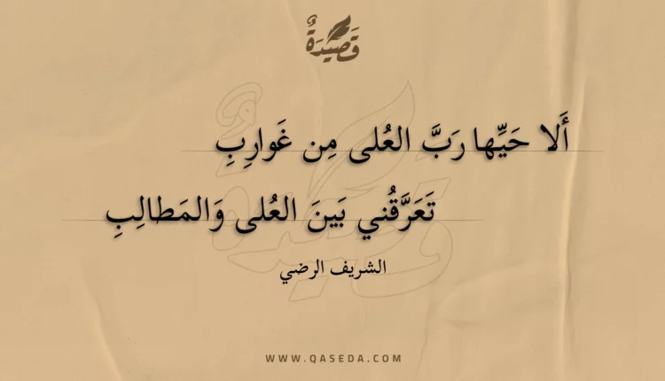 قصيدة ألا حيها رب العلى من غوارب