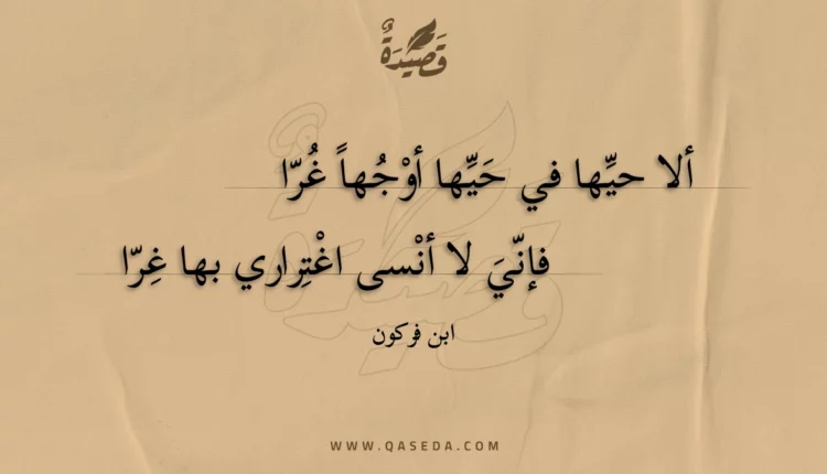قصيدة ألا حيها في حيها أوجها غرا