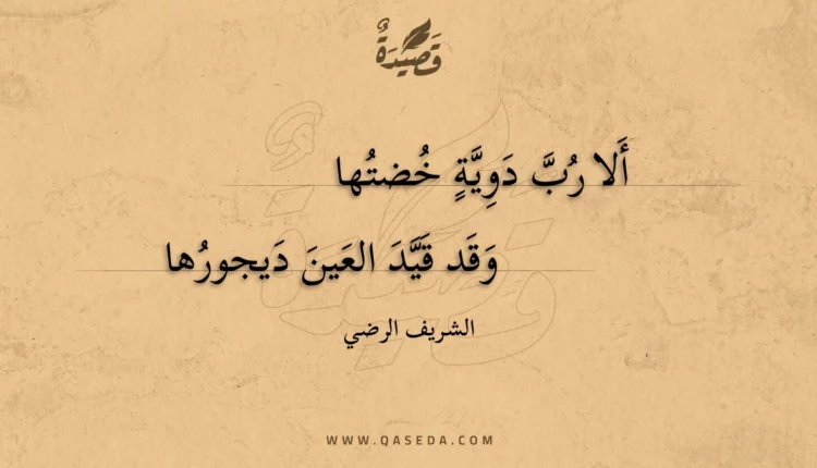 قصيدة ألا رب دوية خضتها