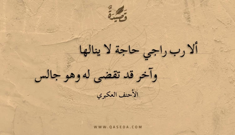 قصيدة ألا رب راجي حاجة لا ينالها