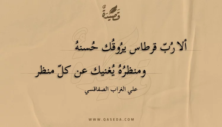 قصيدة ألا رب قرطاس يروقك حسنه