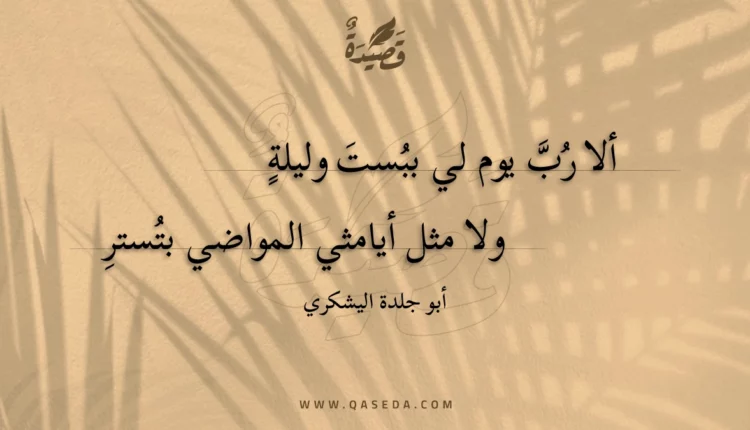 قصيدة ألا رب يوم لي ببست وليلة