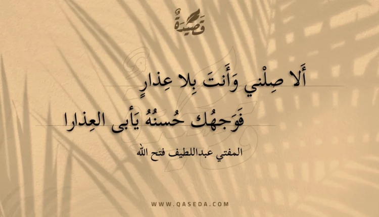 قصيدة ألا صلني وأنت بلا عذار