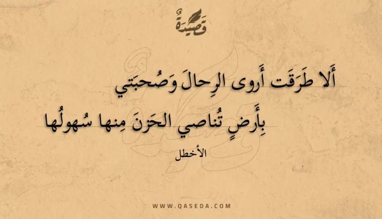 قصيدة ألا طرقت أروى الرحال وصحبتي