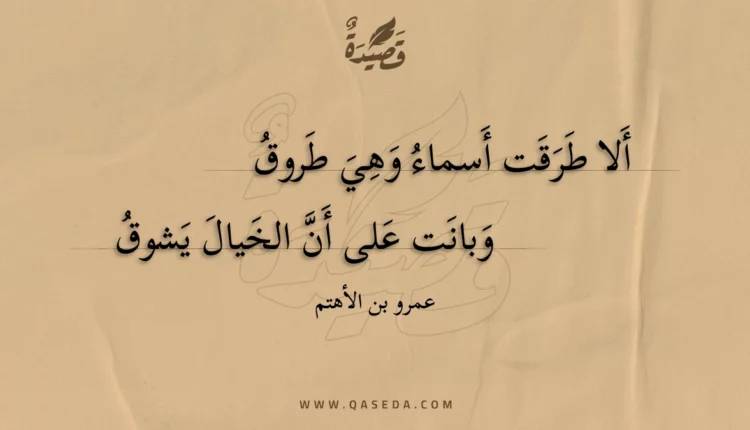 قصيدة ألا طرقت أسماء وهي طروق