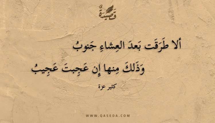 قصيدة ألا طرقت بعد العشاء جنوب