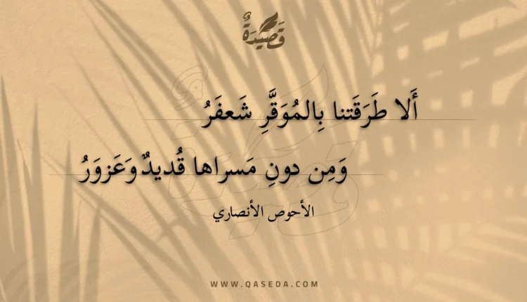 قصيدة ألا طرقتنا بالموقر شعفر