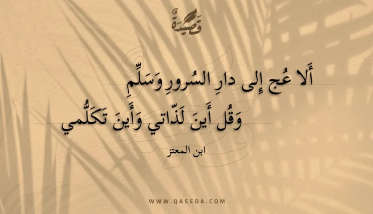 قصيدة ألا عج إلى دار السرور وسلم
