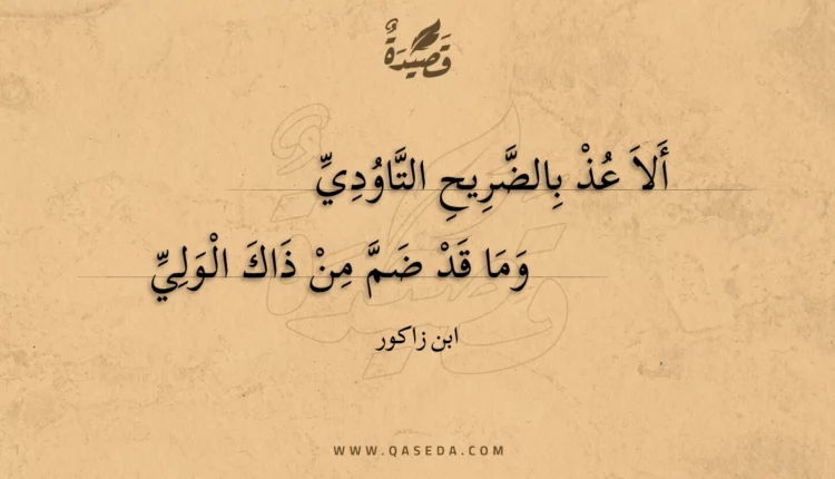 قصيدة ألا عذ بالضريح التاودي