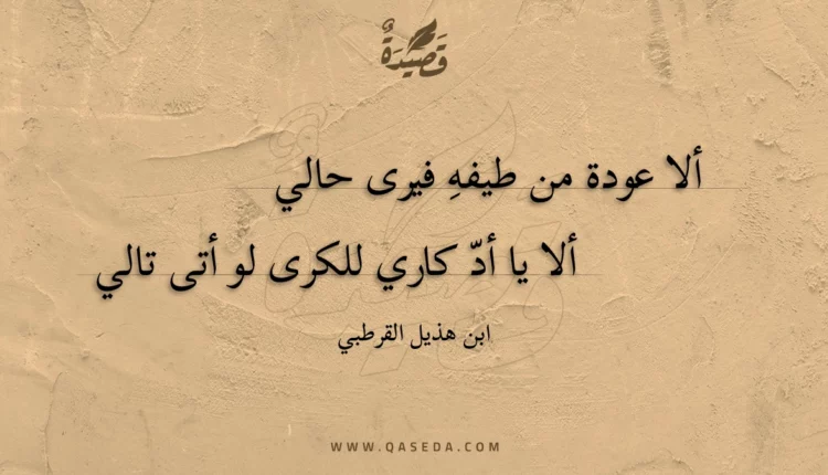 قصيدة ألا عودة من طيفه فيرى حالي