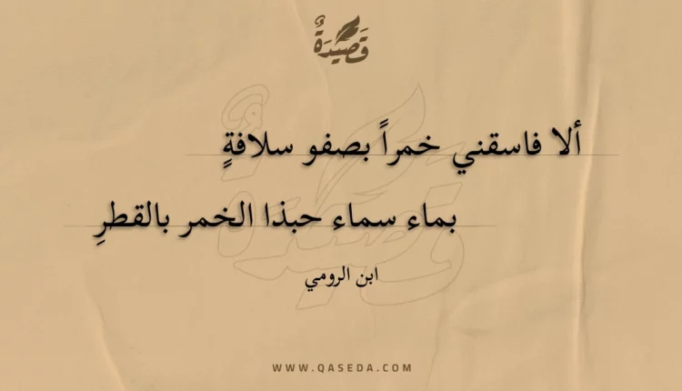 قصيدة ألا فاسقني خمرا بصفو سلافة