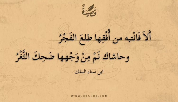 قصيدة ألا فانتبه من أفقها طلع الفجر