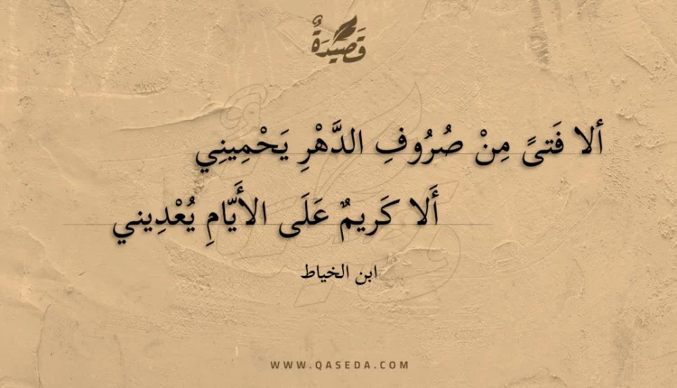 قصيدة ألا فتى من صروف الدهر يحميني