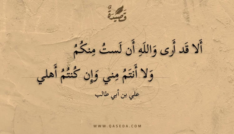 قصيدة ألا قد أرى والله أن لست منكم