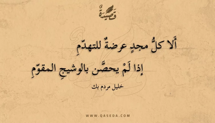 قصيدة ألا كل مجد عرضة للتهدم