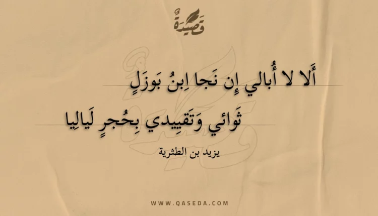 قصيدة ألا لا أبالي إن نجا ابن بوزل