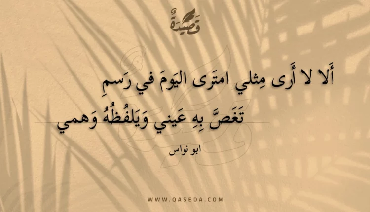 قصيدة ألا لا أرى مثلي امترى اليوم في رسم