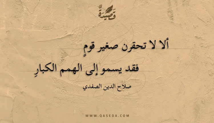 قصيدة ألا لا تحقرن صغير قوم