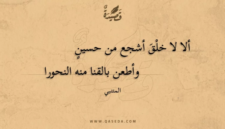 قصيدة ألا لا خلق أشجع من حسين
