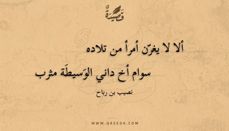 قصيدة ألا لا يغرن أمرأ من تلاده
