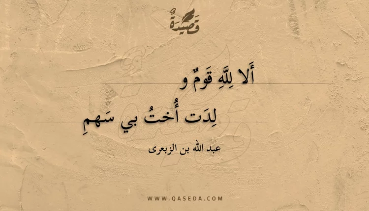 قصيدة ألا لله قوم و