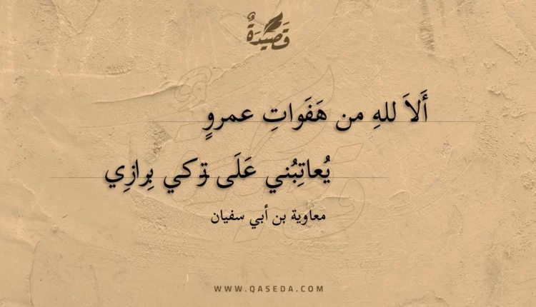 قصيدة ألا لله من هفوات عمرو