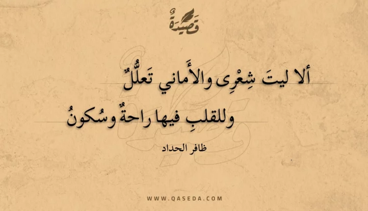 قصيدة ألا ليت شعرى والأماني تعلل
