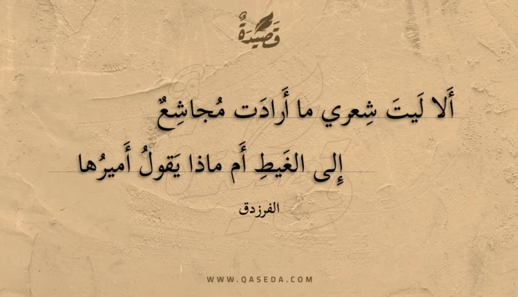 قصيدة ألا ليت شعري ما أرادت مجاشع