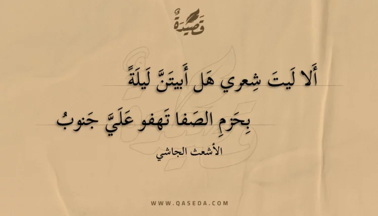 قصيدة ألا ليت شعري هل أبيتن ليلةً