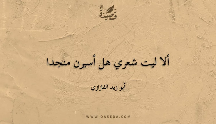 قصيدة ألا ليت شعري هل أسيرن منجدا