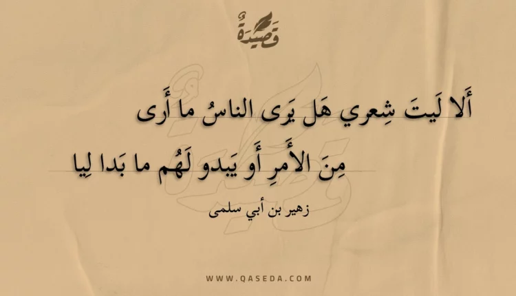قصيدة ألا ليت شعري هل يرى الناس ما أرى