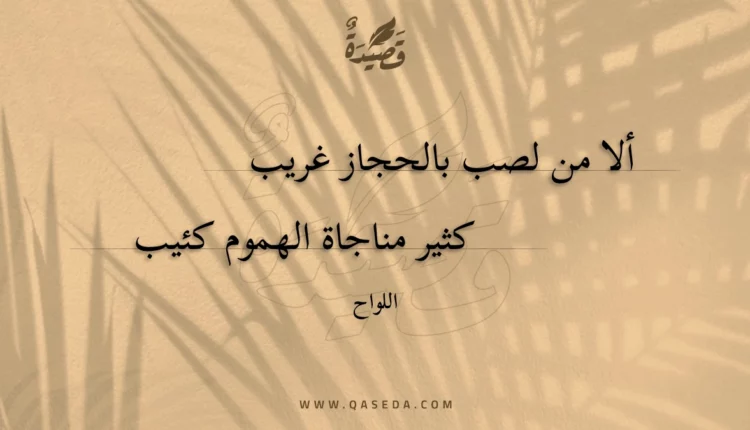 قصيدة ألا من لصب بالحجاز غريب