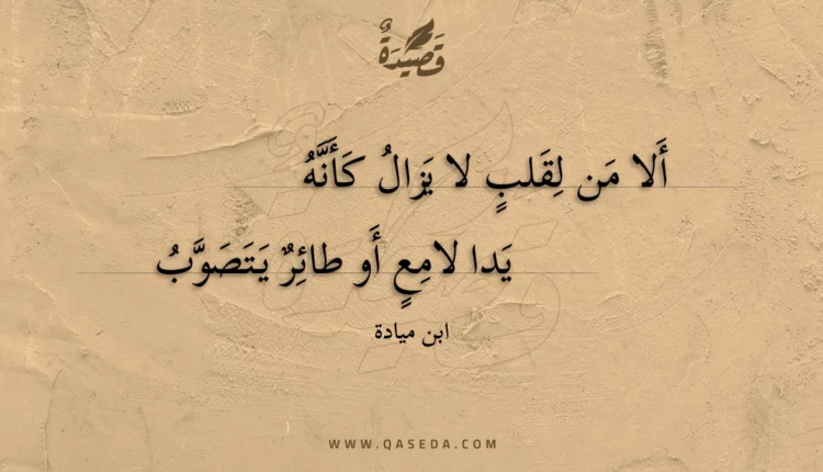 قصيدة ألا من لقلب لا يزال كأنه
