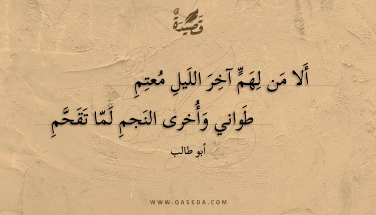 قصيدة ألا من لهم آخر الليل معتم