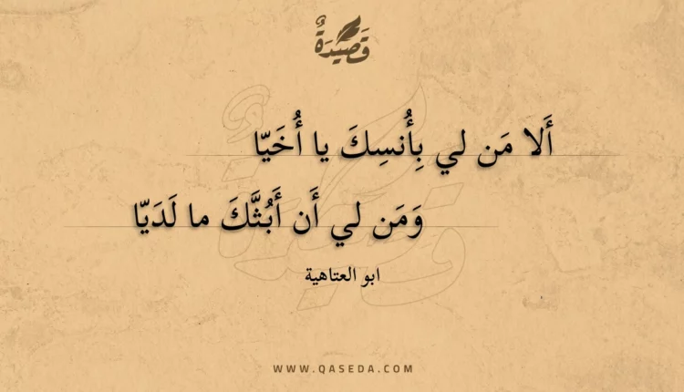 قصيدة ألا من لي بأنسك يا أخيا