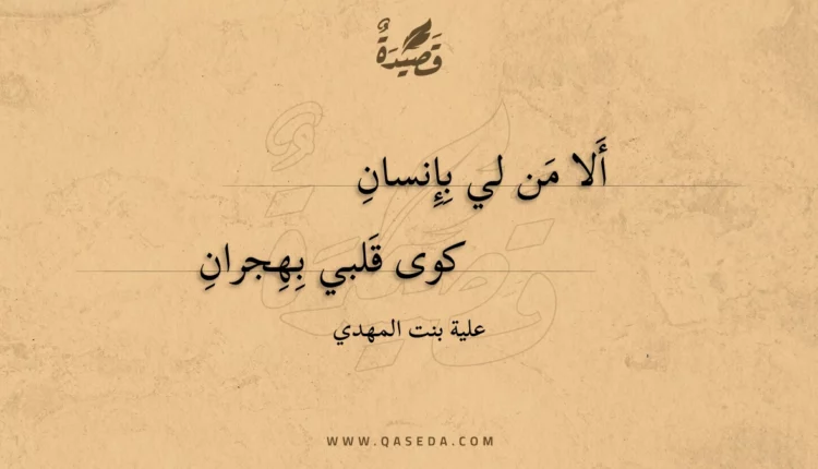 قصيدة ألا من لي بإنسان