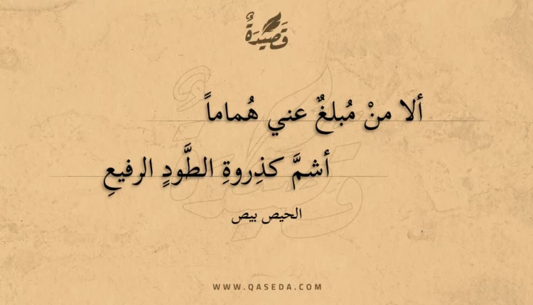 قصيدة ألا من مبلغ عني هماما