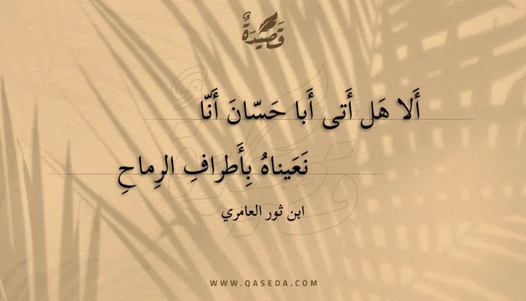 قصيدة ألا هل أتى أبا حسان أنّا