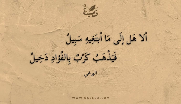 قصيدة ألا هل إلى ما أبتغيه سبيل