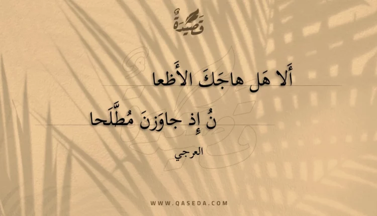 قصيدة ألا هل هاجك الأظعان