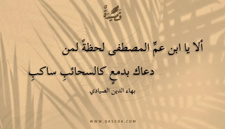قصيدة ألا يا ابن عم المصطفى لحظة لمن