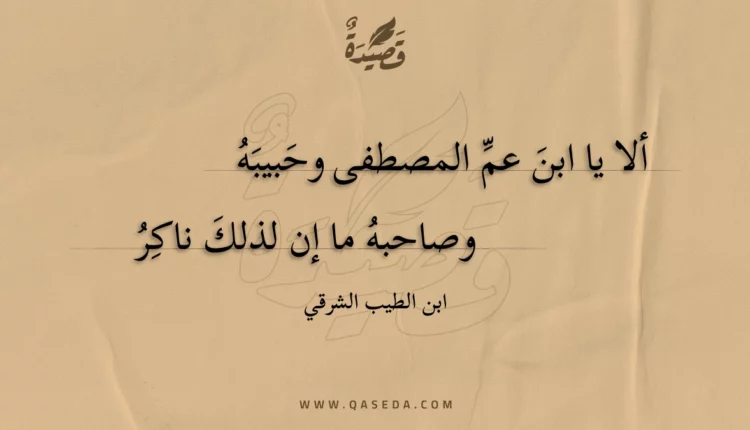 قصيدة ألا يا ابن عم المصطفى وحبيبه