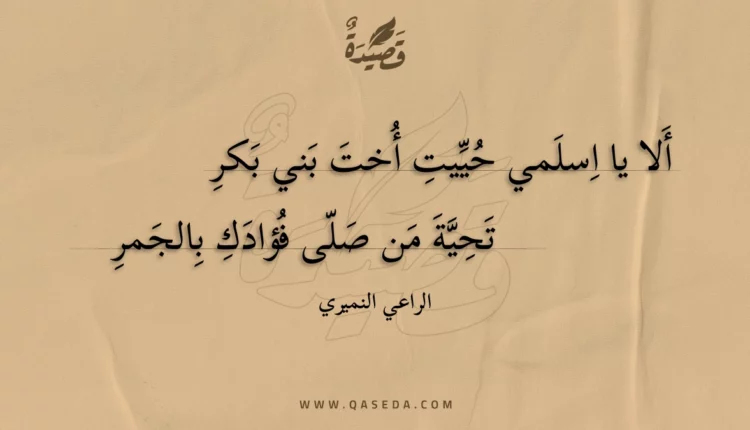 قصيدة ألا يا اسلمي حييت أخت بني بكر