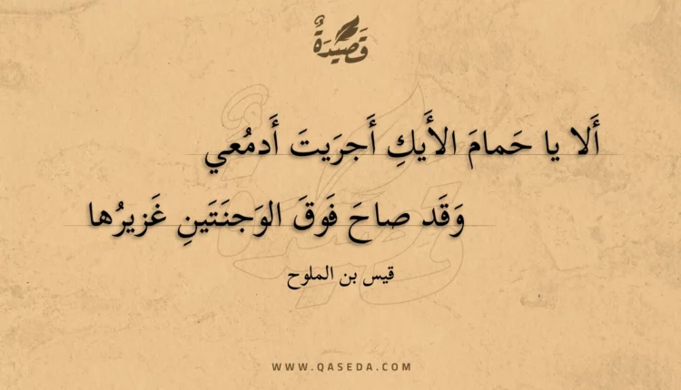 قصيدة ألا يا حمام الأيك أجريت أدمعي