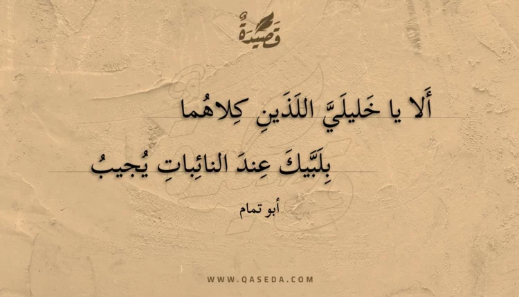 قصيدة ألا يا خليلي اللذين كلاهما